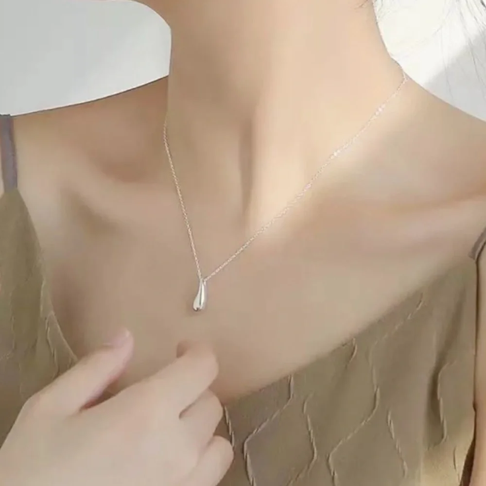 “18” NEW 925 STERLING SILVER WATER DROP NECKLACE, NICE NECKLACE, CUTE NECKLACE - Picture 2 of 4